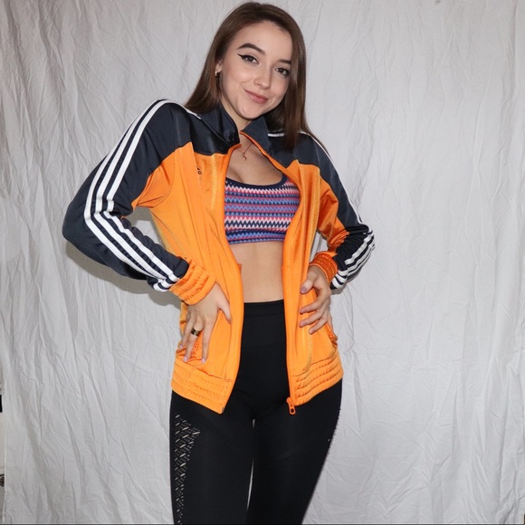 ❌SOLD❌ Neon Orange Adidas Track Jacket - Picture 1 of 6